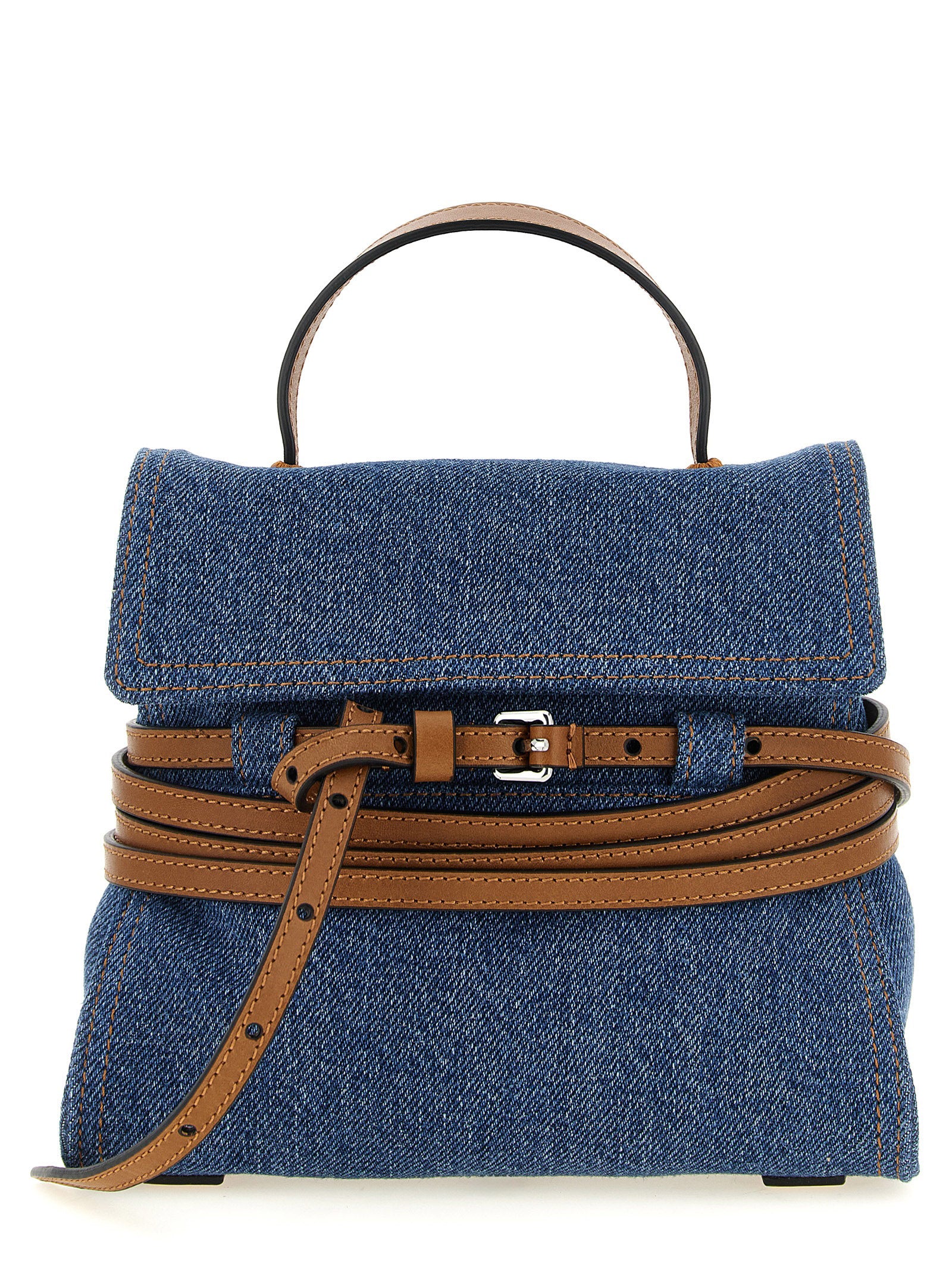 Moschino Blue Cotton Handbag