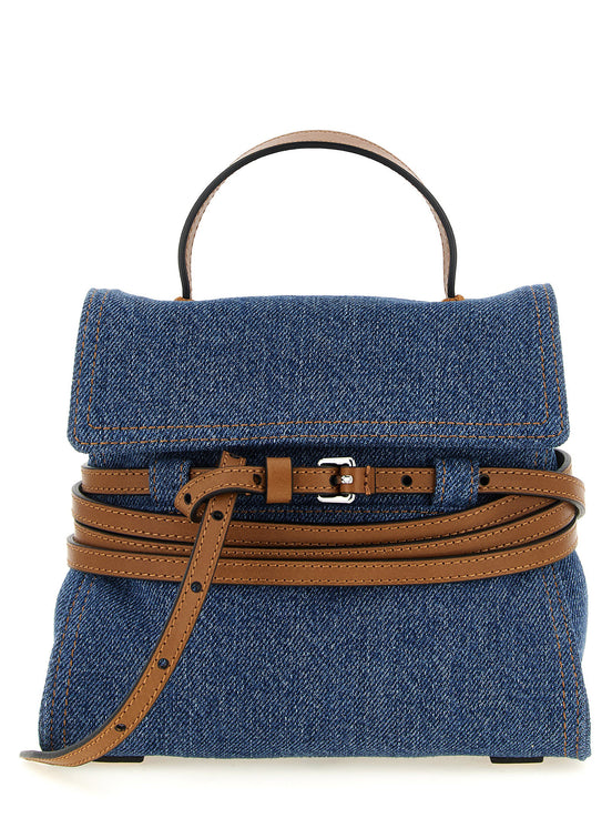 Moschino Blue Cotton Handbag