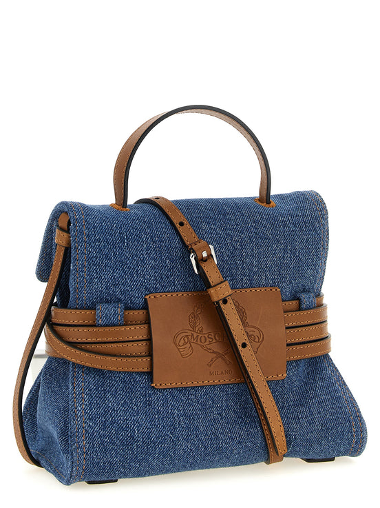 Moschino Blue Cotton Handbag
