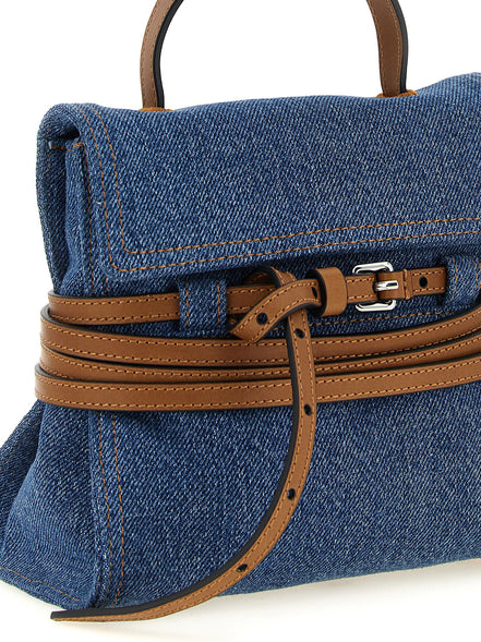 Moschino Blue Cotton Handbag