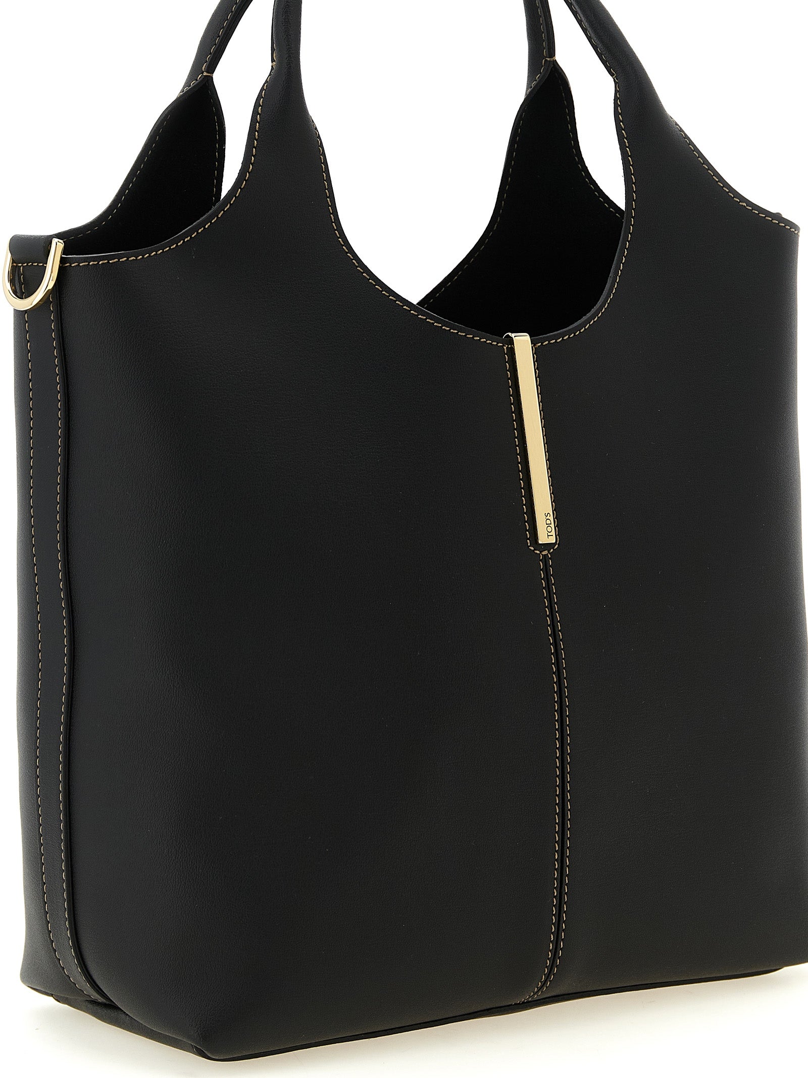 Tod's Black Calfskin Tote Bag