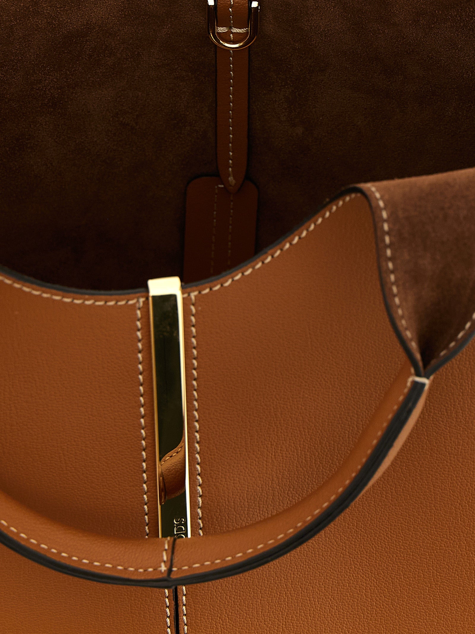 Tod's Brown Calfskin Tote Bag