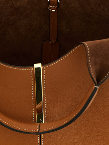 Tod's Brown Calfskin Tote Bag