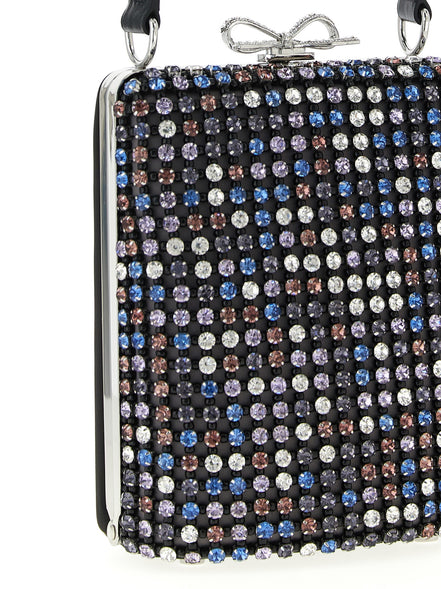 Self-Portrait Multi Crystal Chainmail Mini Handbag