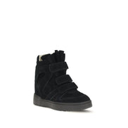 Isabel Marant Black Calf Leather Bos Taurus Sneakers
