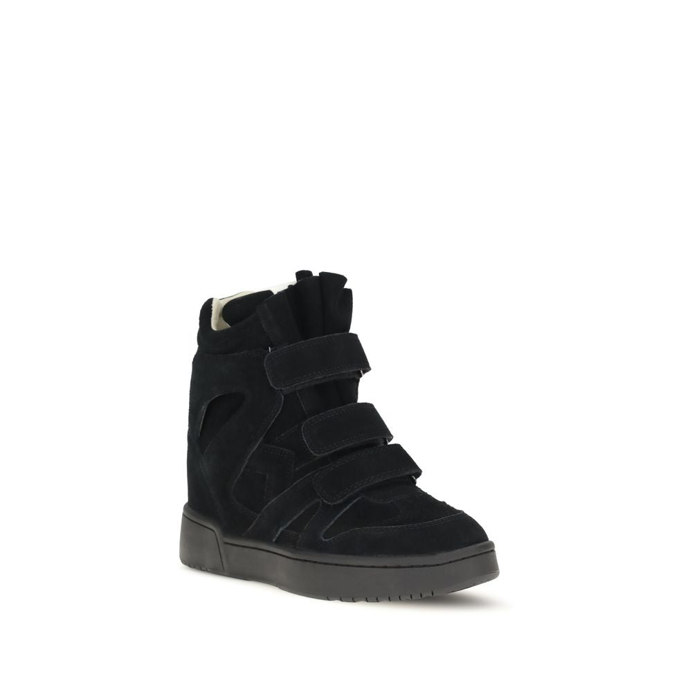 Isabel Marant Black Calf Leather Bos Taurus Sneakers