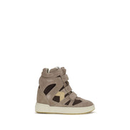 Isabel Marant Μπεζ Δερμάτινα Sneakers Υψηλού Κόψιμου