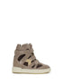 Isabel Marant Μπεζ Δερμάτινα Sneakers Υψηλού Κόψιμου
