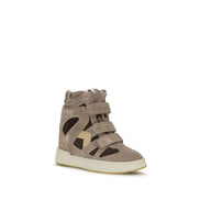Isabel Marant Μπεζ Δερμάτινα Sneakers Υψηλού Κόψιμου