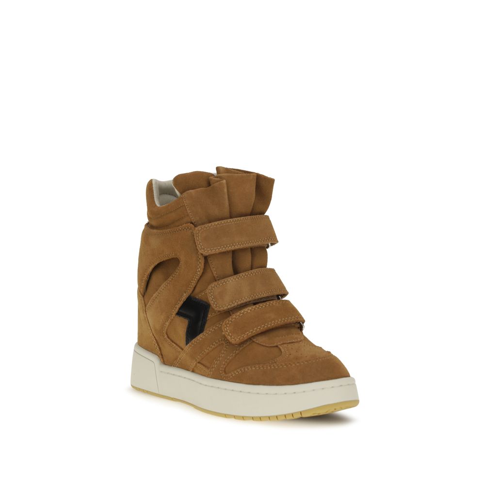 Isabel Marant Brown Leather High-Top Sneakers