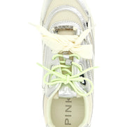 PINKO Silver Leather Athletic Sneakers