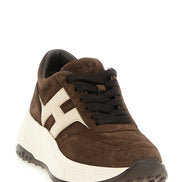 Hogan Hi-Fi Brown Leather Sneakers