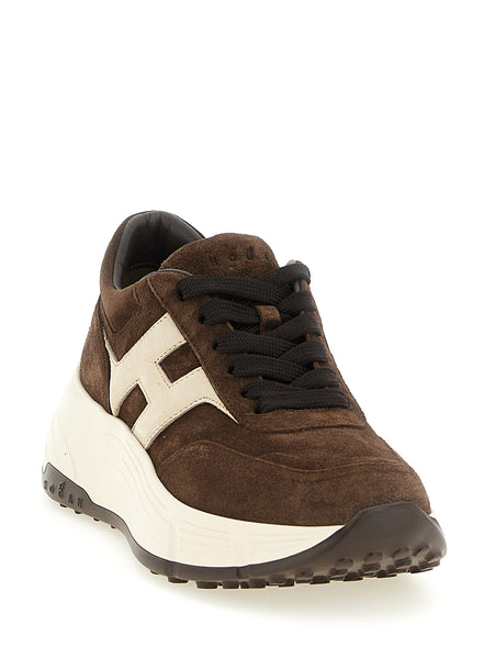 Hogan Hi-Fi Brown Leather Sneakers