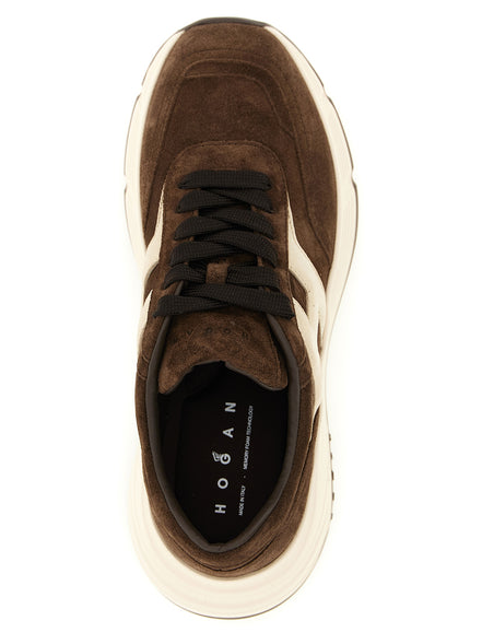 Hogan Hi-Fi Brown Leather Sneakers