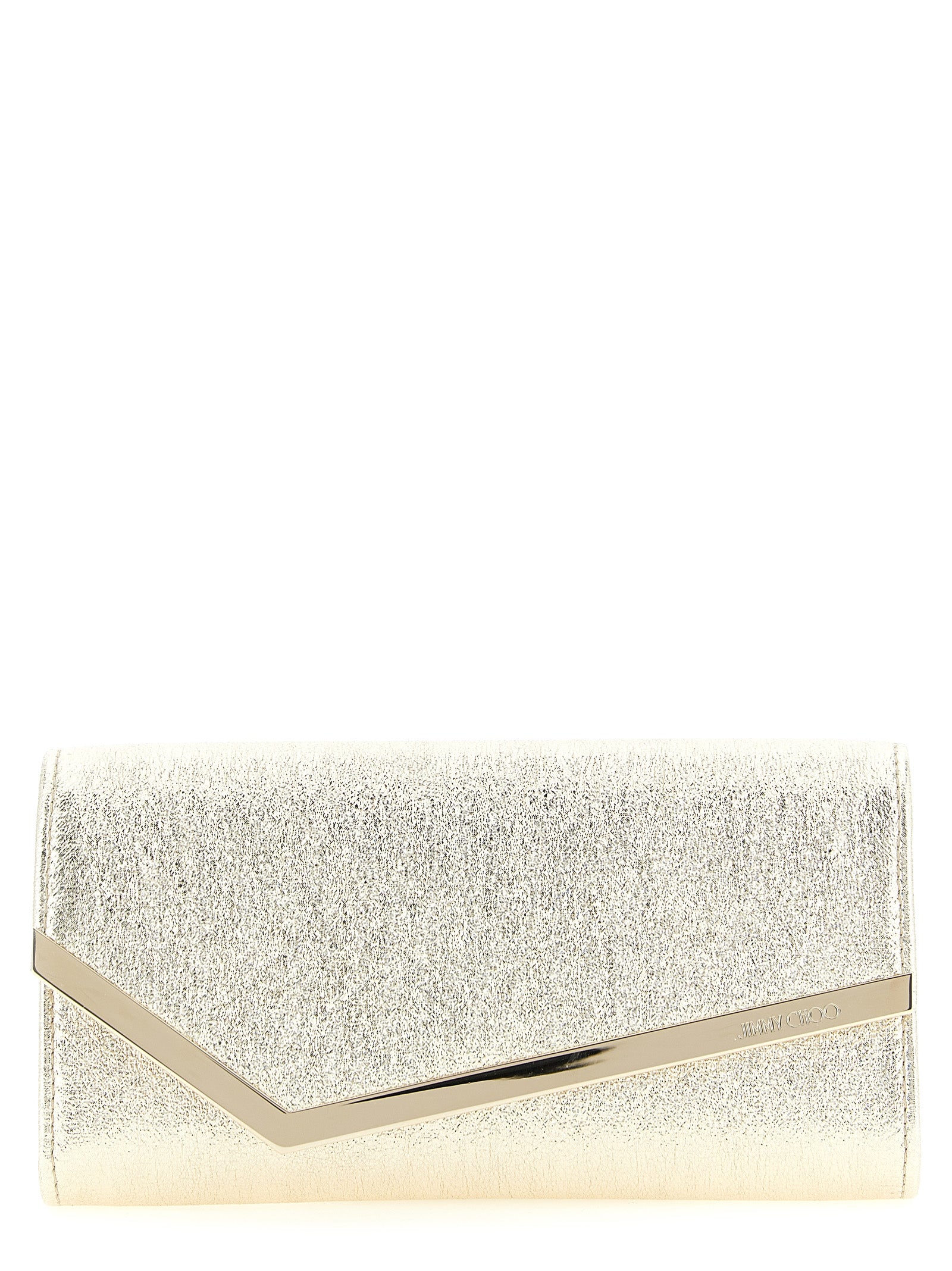 Jimmy Choo Emmie Χρυσή Δερμάτινη Τσάντα Φάκελος  