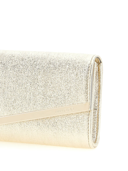 Jimmy Choo Emmie Χρυσή Δερμάτινη Τσάντα Φάκελος  