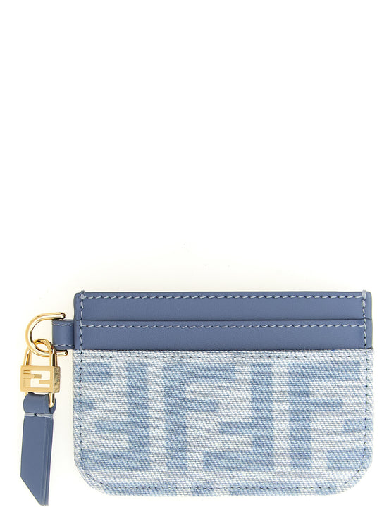 Fendi Blue Cotton Cardholder