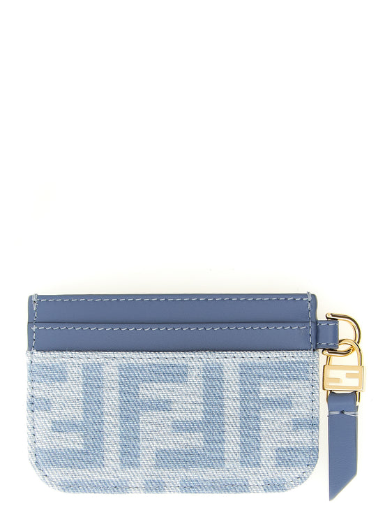 Fendi Blue Cotton Cardholder