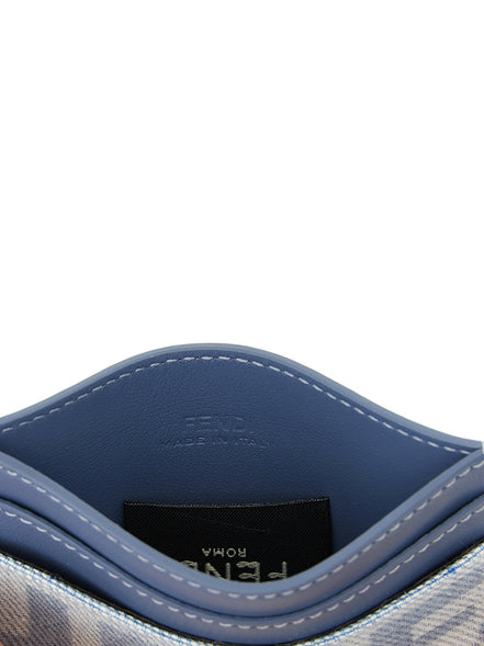 Fendi Blue Cotton Cardholder