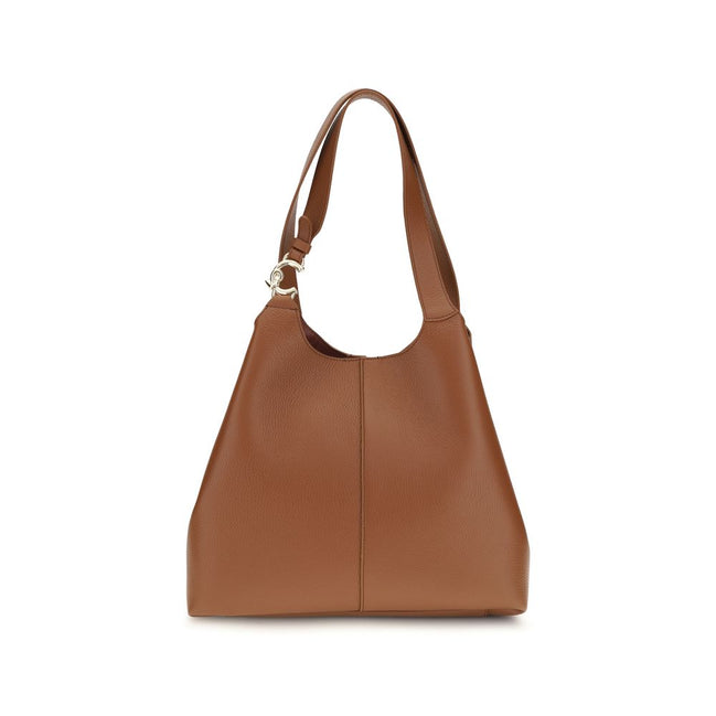 Coccinelle Brown Calf Leather Bos Taurus Shoulder Bag