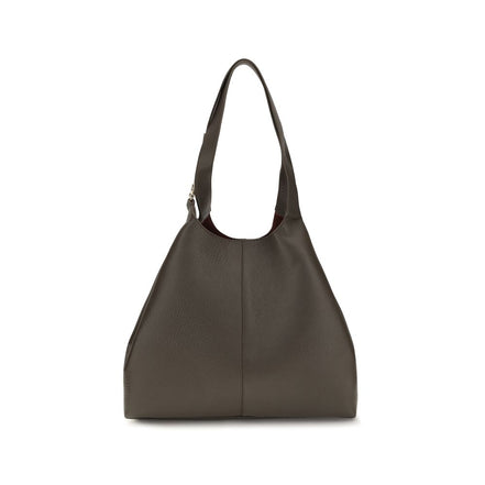 Coccinelle C-Easy Μεγάλη Καφέ Δερμάτινη Τσάντα Tote  