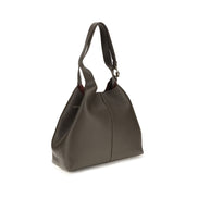 Coccinelle C-Easy Μεγάλη Καφέ Δερμάτινη Τσάντα Tote  