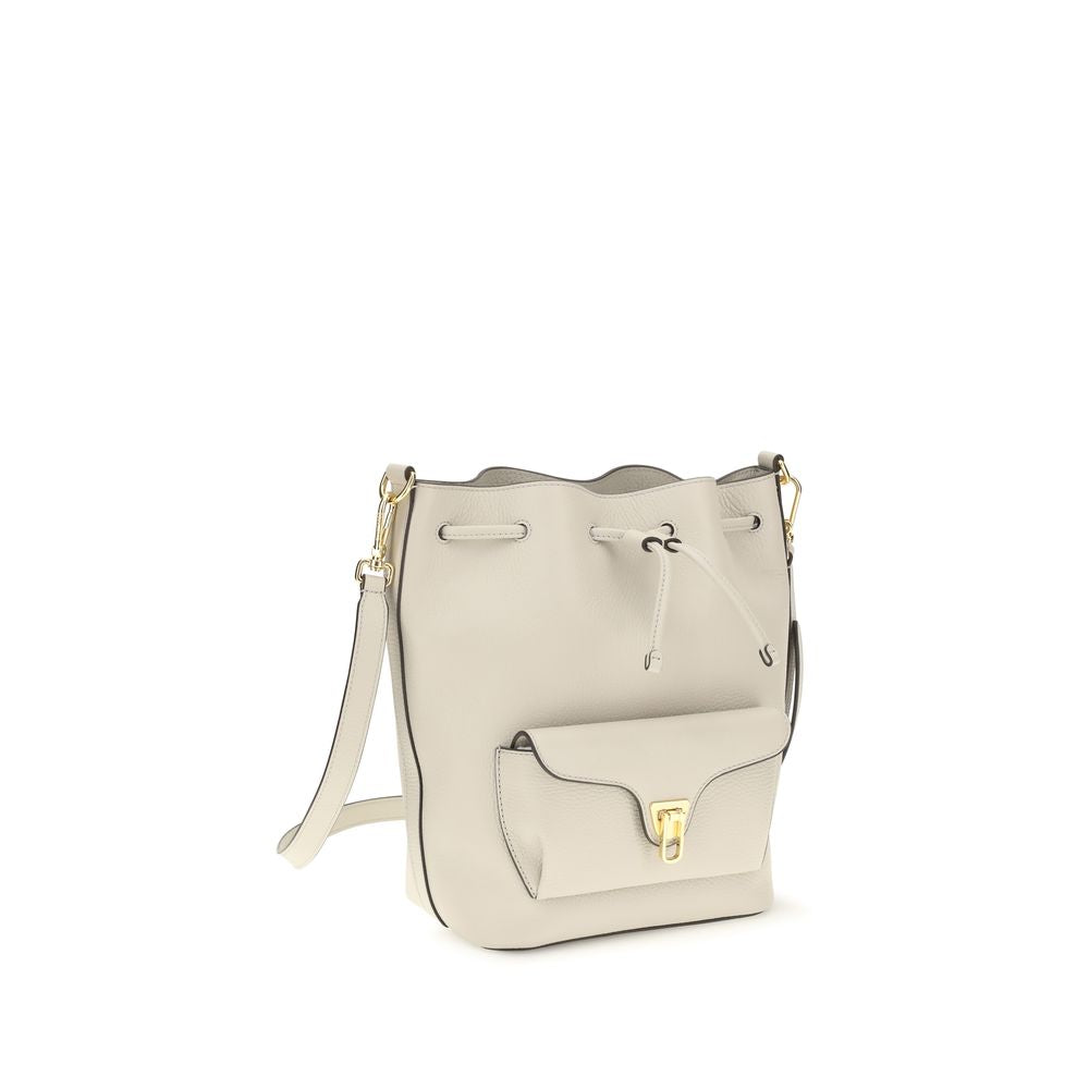 Coccinelle Beat Generation Beige Leather Bucket Bag