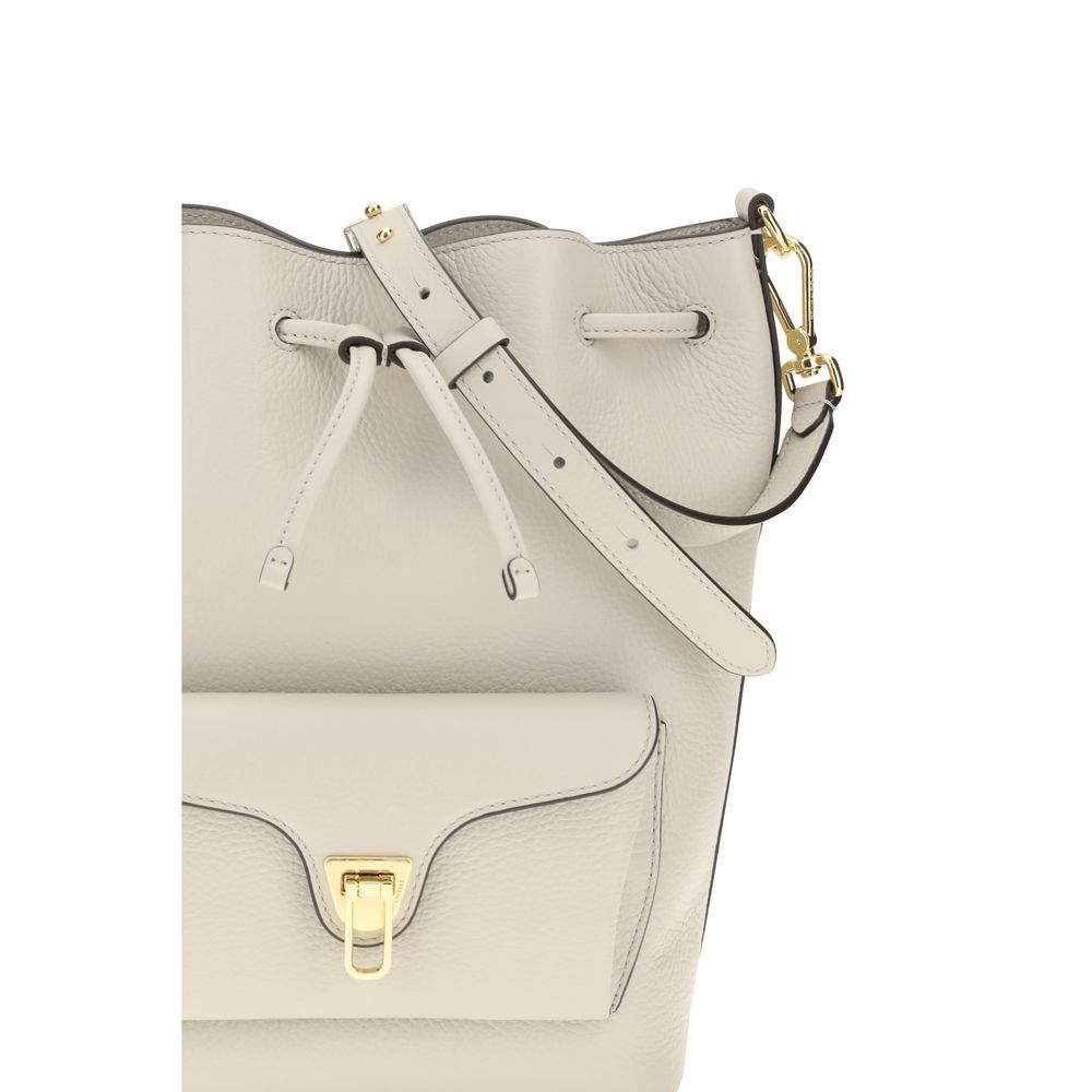 Coccinelle Beat Generation Beige Leather Bucket Bag