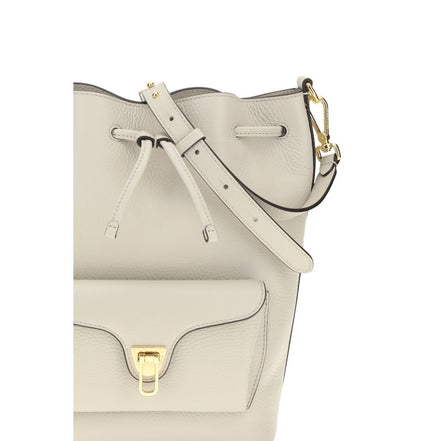 Coccinelle Beat Generation Beige Leather Bucket Bag