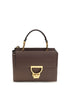 Coccinelle Arlettis Καφέ Δερμάτινη Τσάντα Satchel  