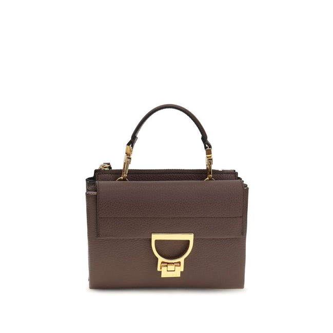 Coccinelle Arlettis Καφέ Δερμάτινη Τσάντα Satchel  