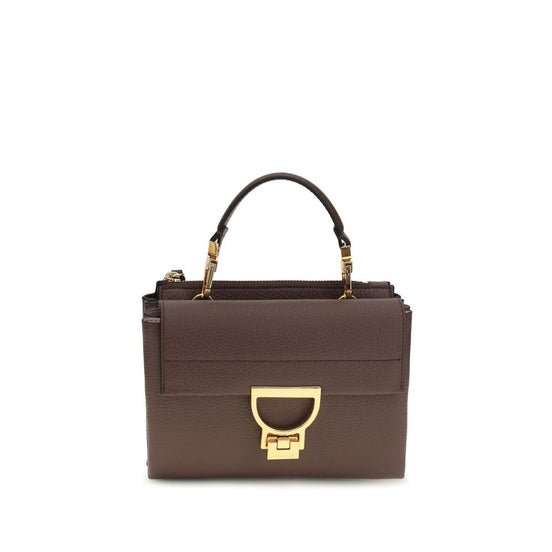 Coccinelle Arlettis Καφέ Δερμάτινη Τσάντα Satchel  
