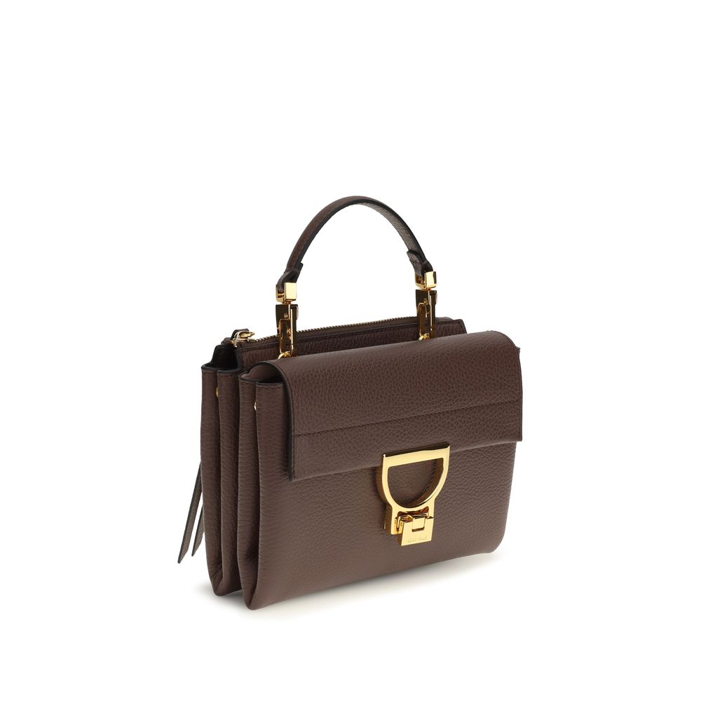 Coccinelle Arlettis Καφέ Δερμάτινη Τσάντα Satchel  