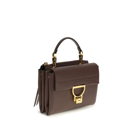 Coccinelle Arlettis Καφέ Δερμάτινη Τσάντα Satchel  
