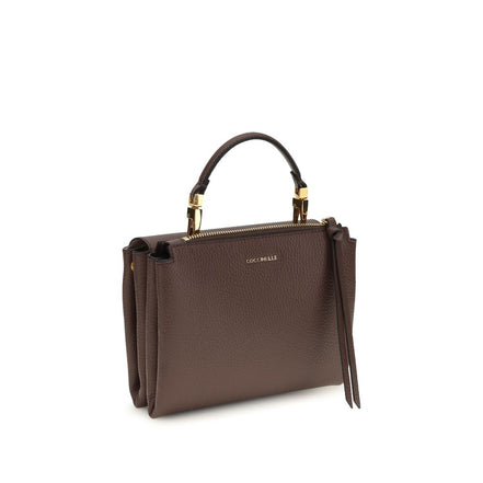 Coccinelle Arlettis Καφέ Δερμάτινη Τσάντα Satchel  