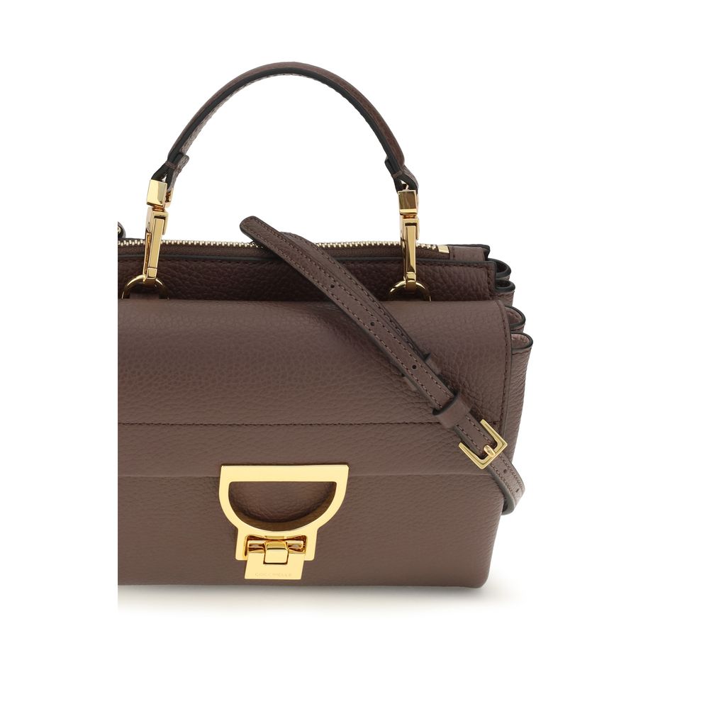 Coccinelle Arlettis Καφέ Δερμάτινη Τσάντα Satchel  
