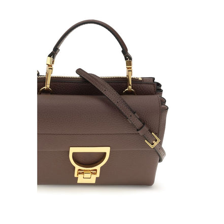 Coccinelle Arlettis Καφέ Δερμάτινη Τσάντα Satchel  
