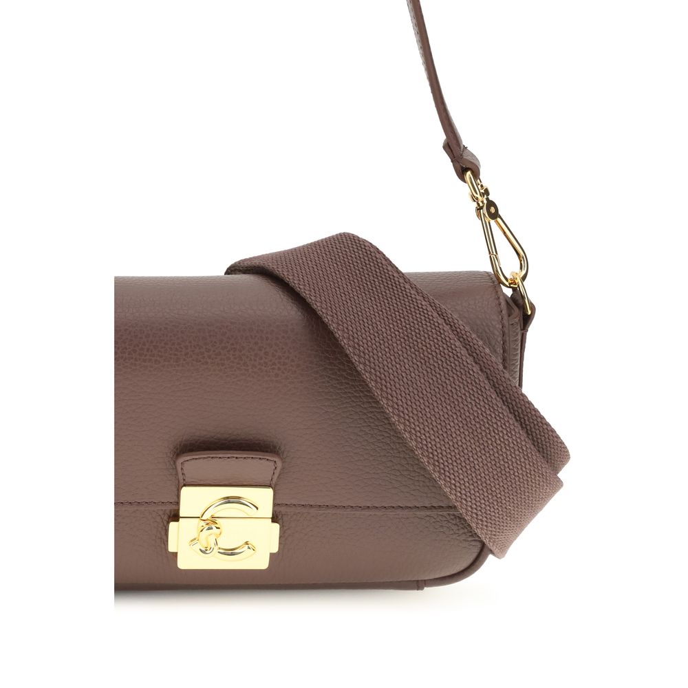 Coccinelle C-Me Lock Medium Brown Leather Shoulder Bag