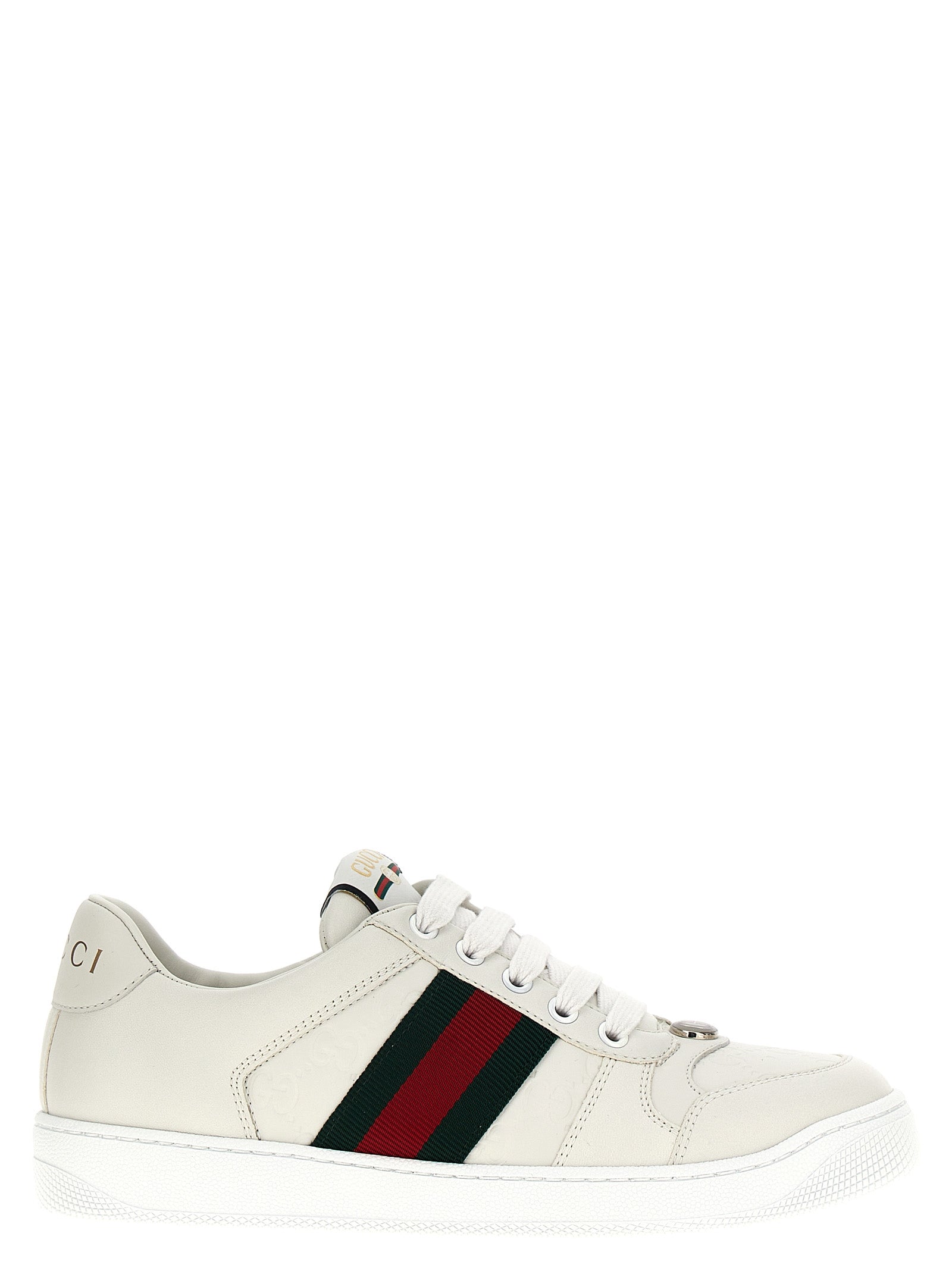 Gucci Screener White Leather Low-Top Sneakers