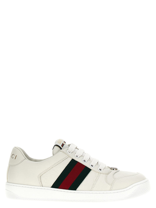 Gucci Screener White Leather Low-Top Sneakers