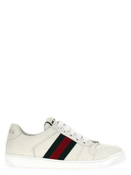 Gucci Screener White Leather Low-Top Sneakers