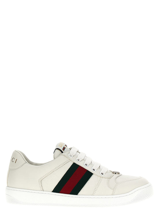 Gucci Screener White Leather Low-Top Sneakers