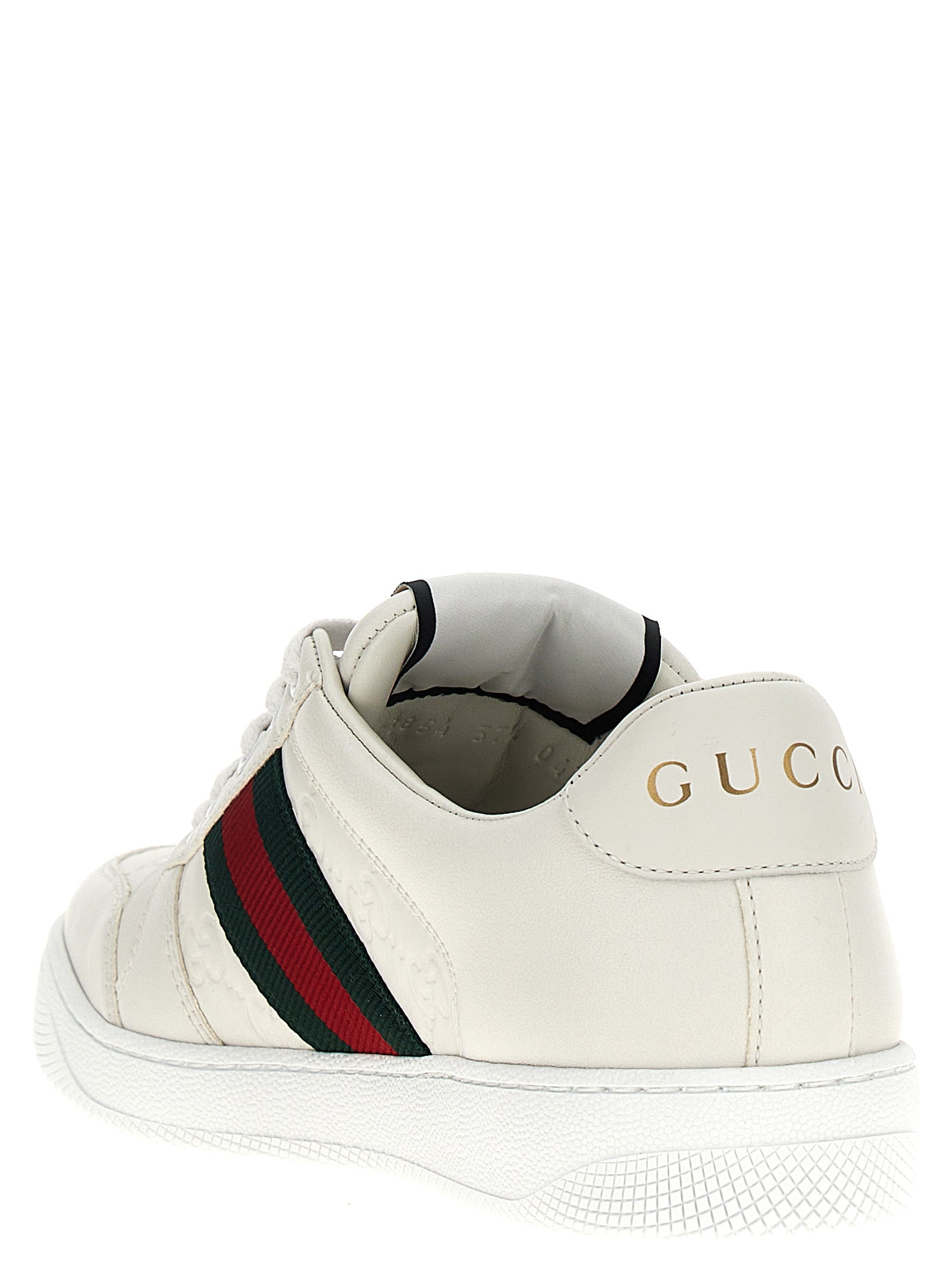 Gucci Screener White Leather Low-Top Sneakers