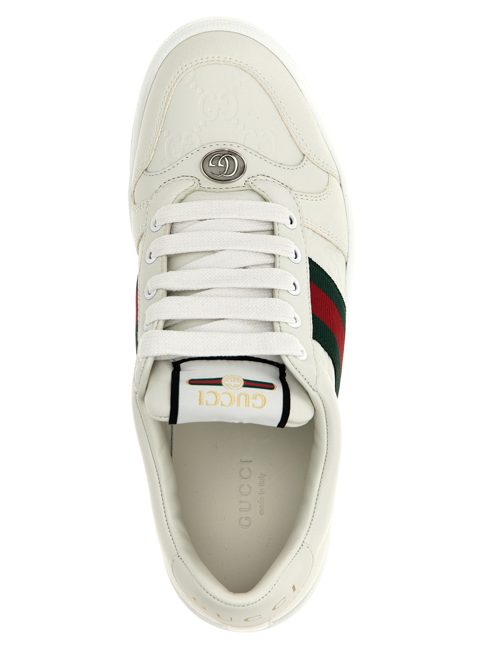 Gucci Screener White Leather Low-Top Sneakers