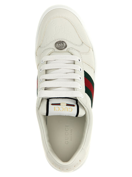 Gucci Screener White Leather Low-Top Sneakers