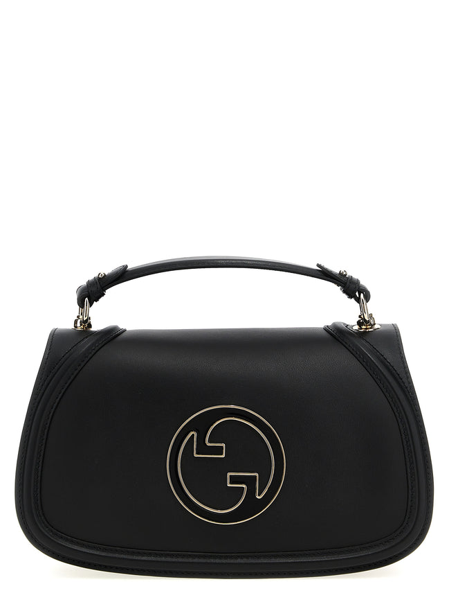 Τσάντα ώμου Gucci Blondie μεσαίου μεγέθους από μαύρο δέρμα