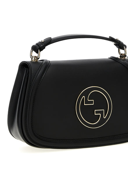 Τσάντα ώμου Gucci Blondie μεσαίου μεγέθους από μαύρο δέρμα