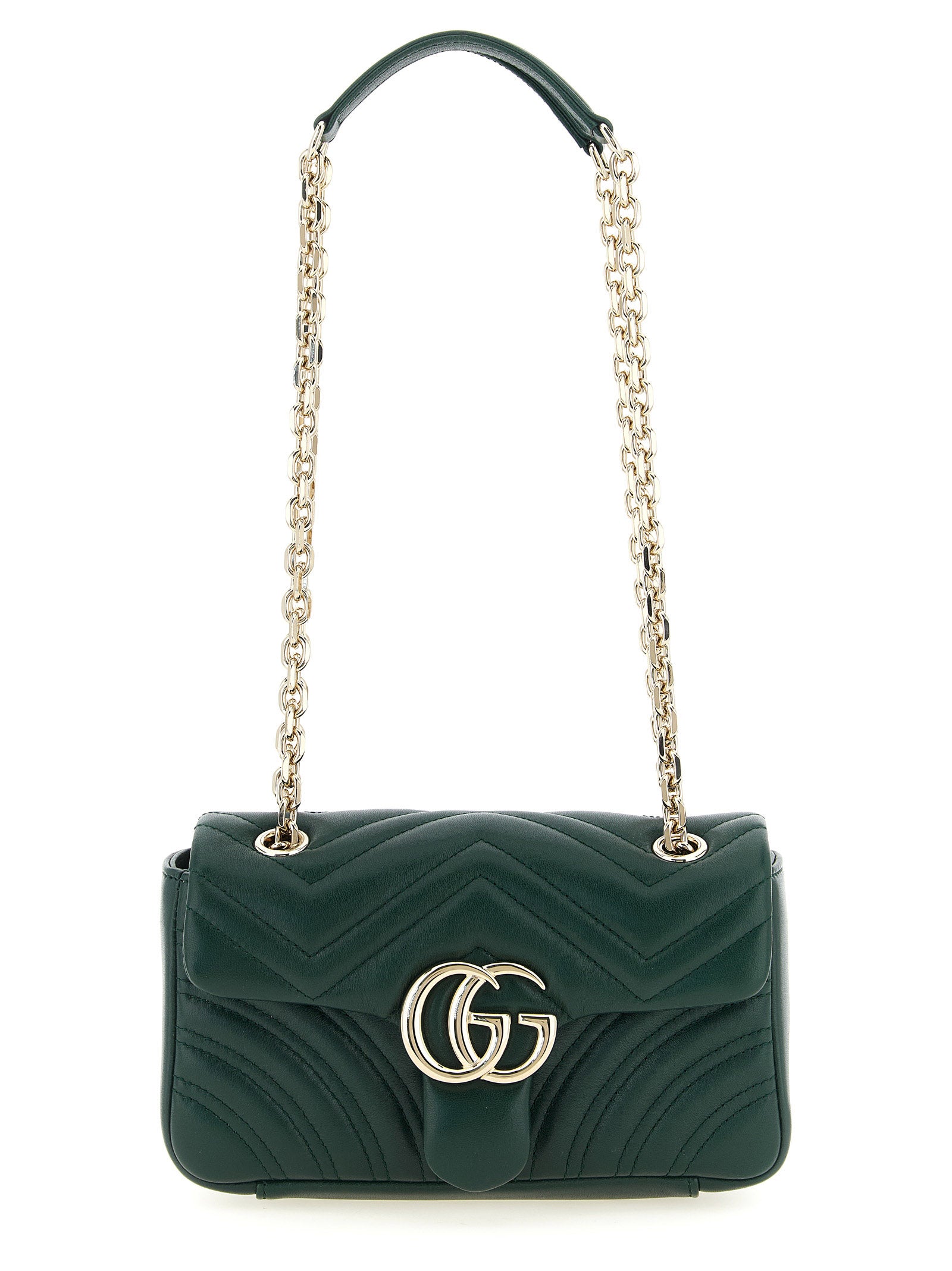 Gucci GG Marmont Μικρή Δίχρωμη Δερμάτινη Τσάντα Ώμου  