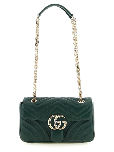 Gucci GG Marmont Μικρή Δίχρωμη Δερμάτινη Τσάντα Ώμου  