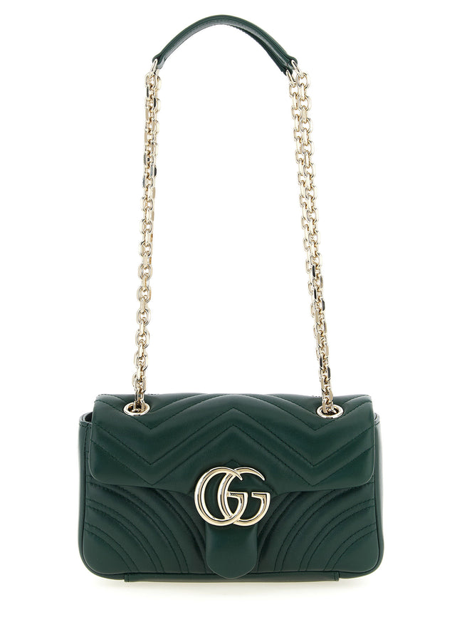 Gucci GG Marmont Μικρή Δίχρωμη Δερμάτινη Τσάντα Ώμου  